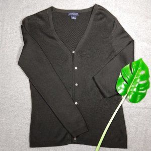 Ann Taylor Black Silk Cardigan
